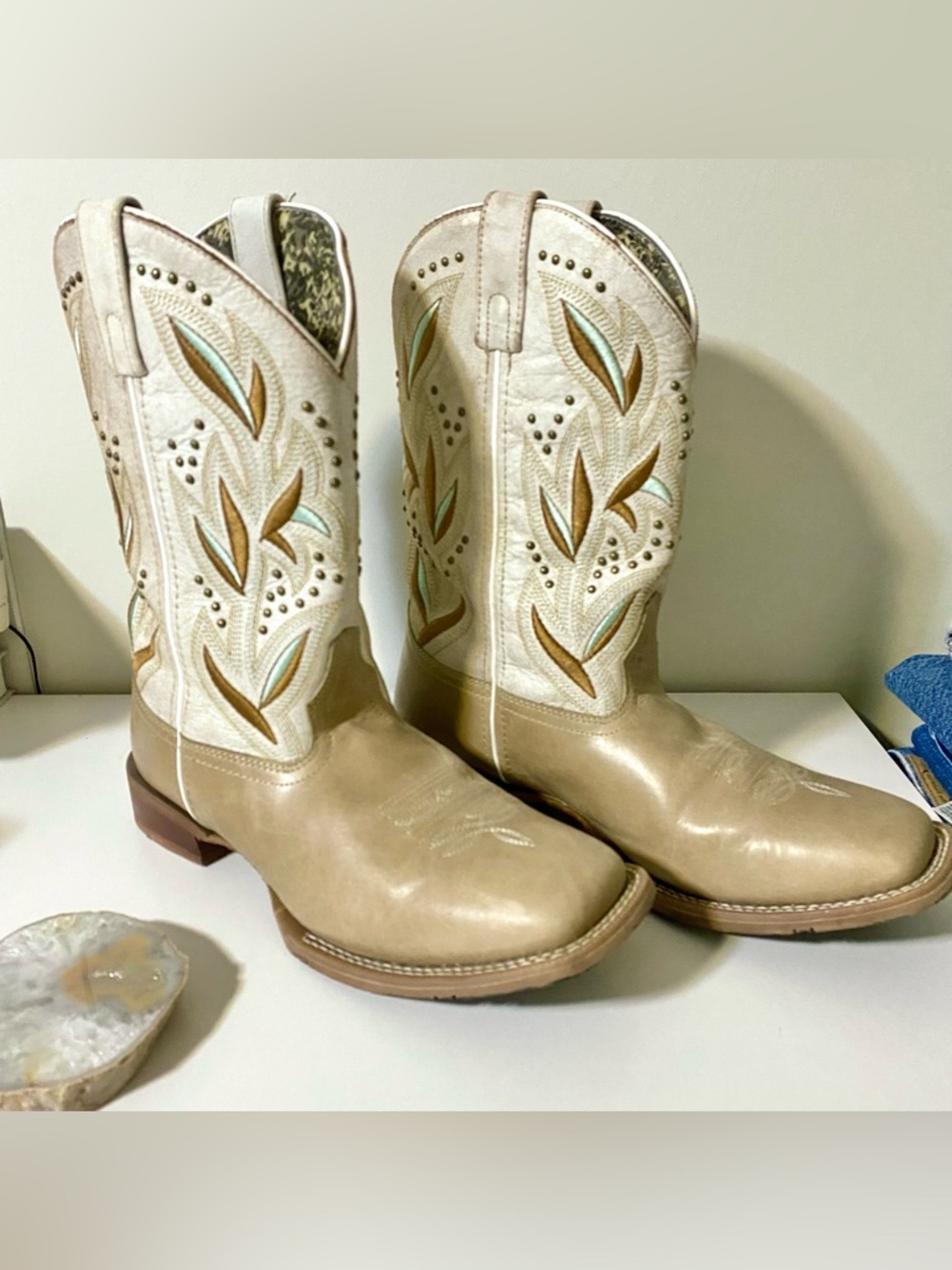Laredo 5603 Womens LYDIA Square Toe Western Boots Tan Sand Size 11